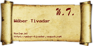 Wéber Tivadar névjegykártya