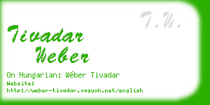tivadar weber business card